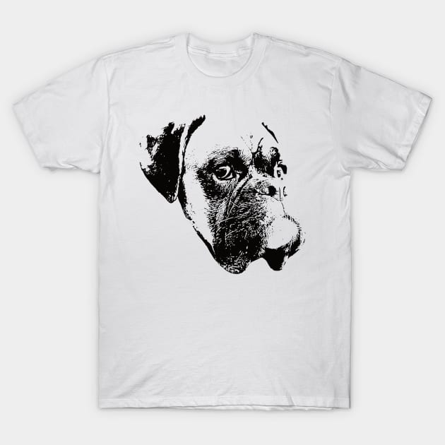 Boxer Dog Face Design - A Boxer Christmas Gift T-Shirt by DoggyStyles